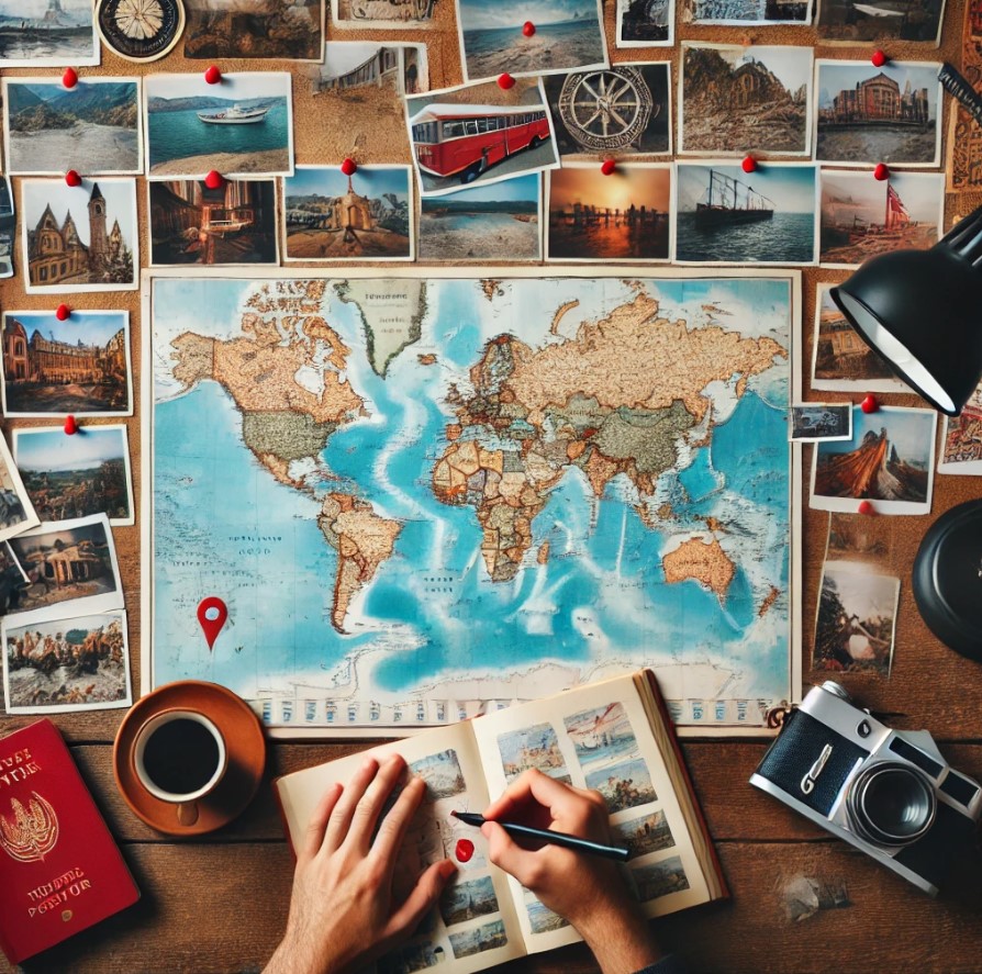 여행지를 고민중인 사진