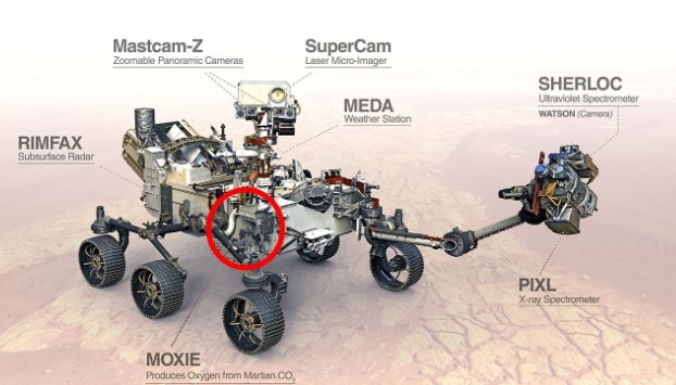 퍼서비어런스호에 목시 장착된 모습