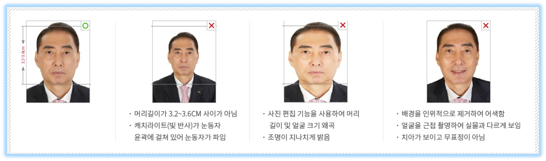 여권 사진 및 규격 안내