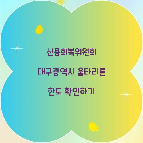 신용회복위원회 대구광역시 울타리론 한도