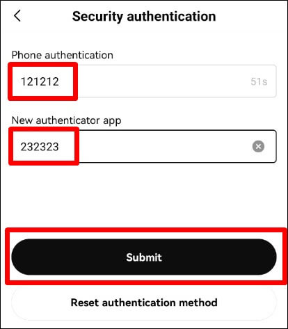 휴대폰 및 OTP 입력창