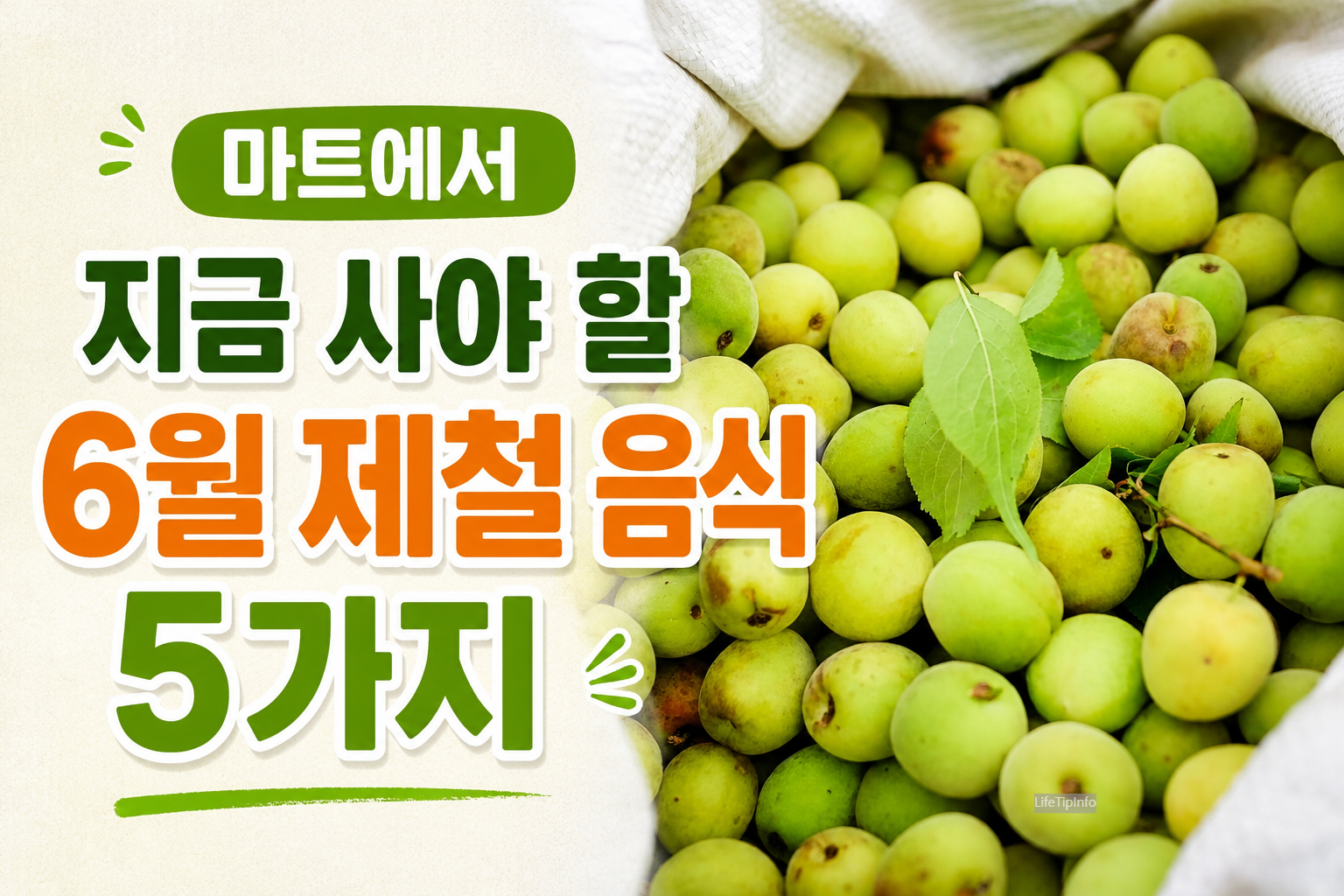 자루에 담긴 매실 6월 제철 음식