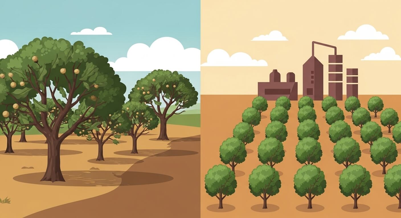 생산지 비교: 원산지 호주 vs 산업화된 하와이