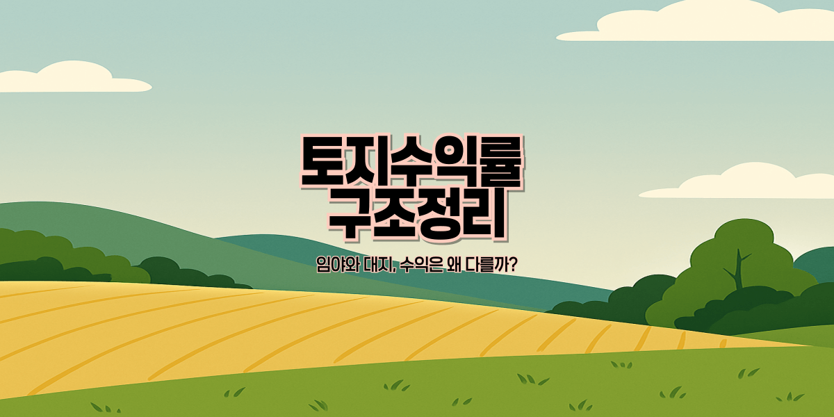 토지수익률 구조정리｜임야와 대지, 수익은 왜 다를까?
