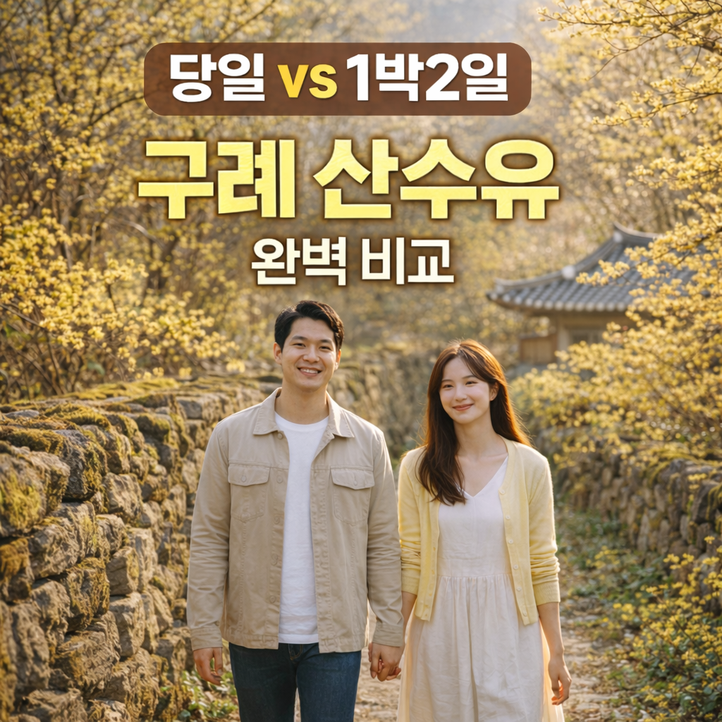 구례 산수유 당일치기 vs 1박2일 완벽 비교