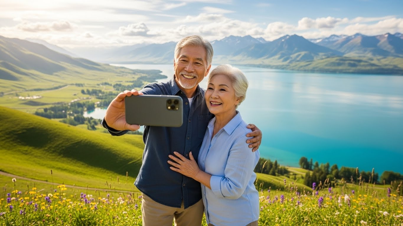 연금 저축을 통해 준비한 든든한 노후 자금으로 여유로운 여행을 즐기는 한국 은퇴 부부