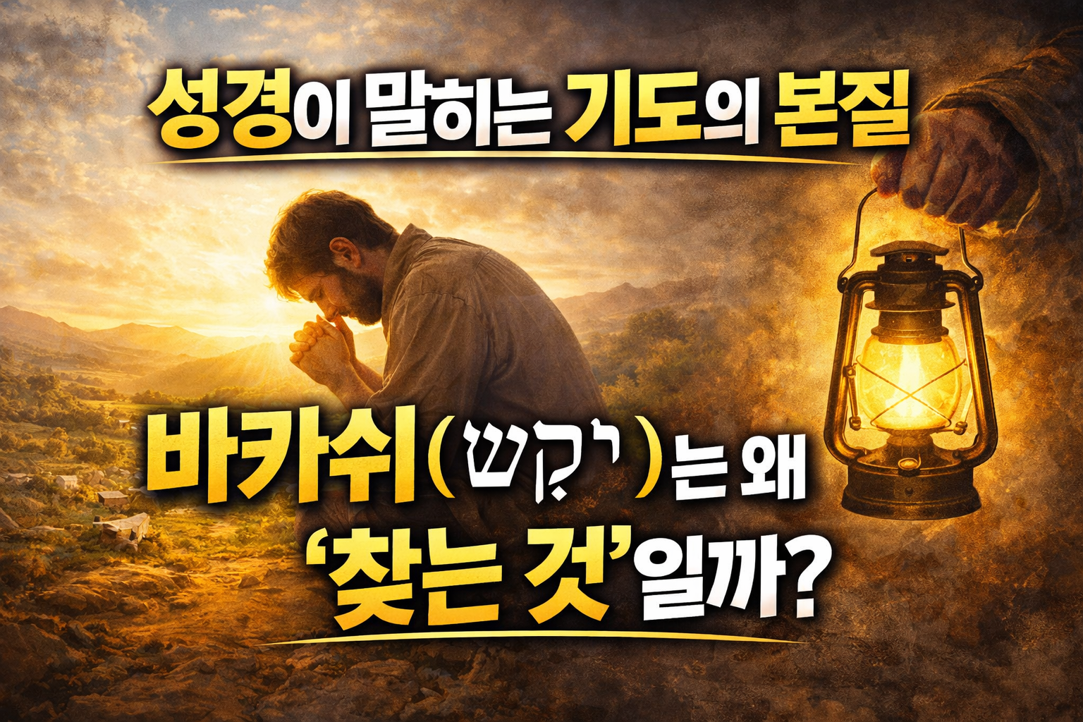 제목 썸네일 : 히브리어 단어 "바카쉬"