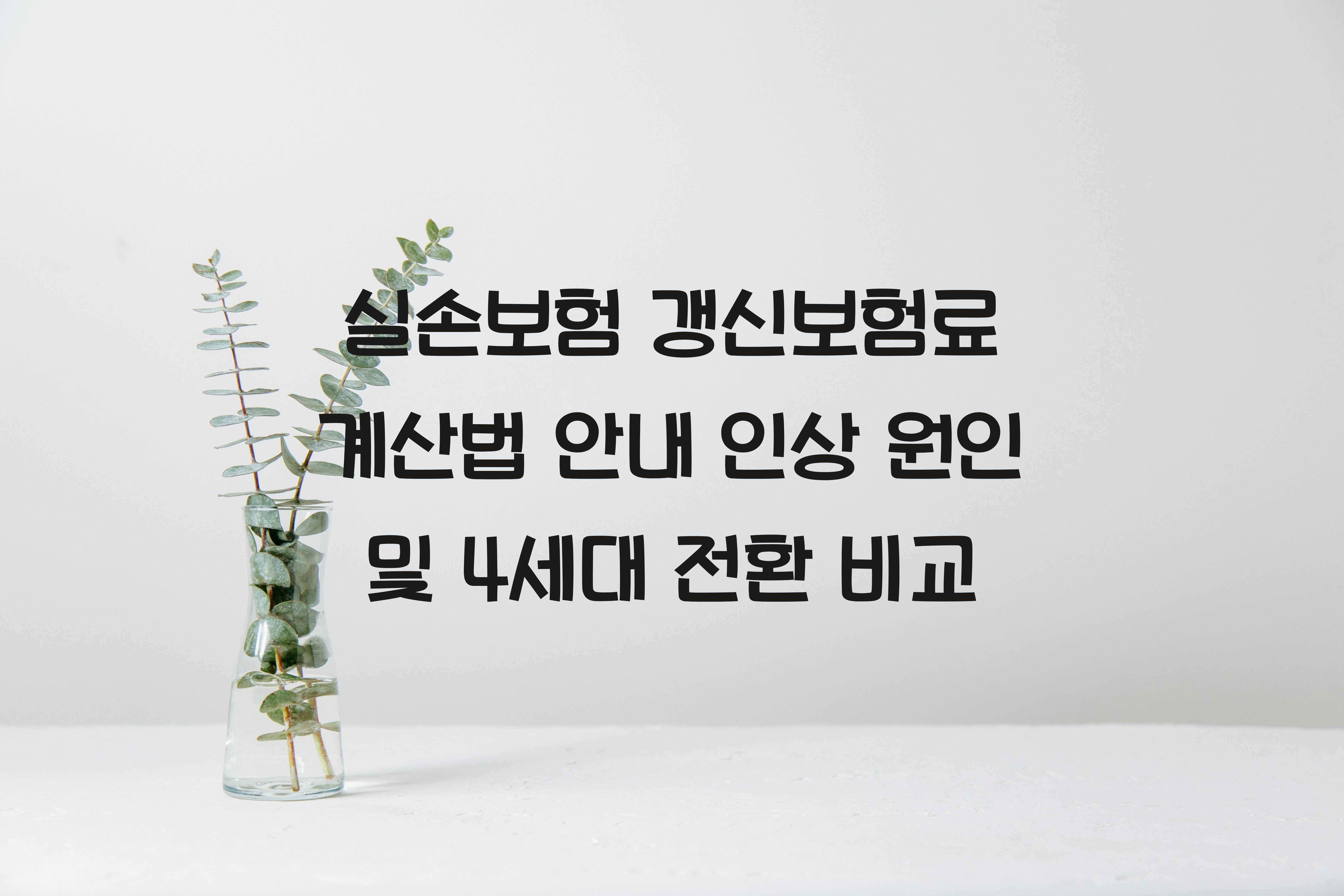 실손보험 갱신보험료 계산법