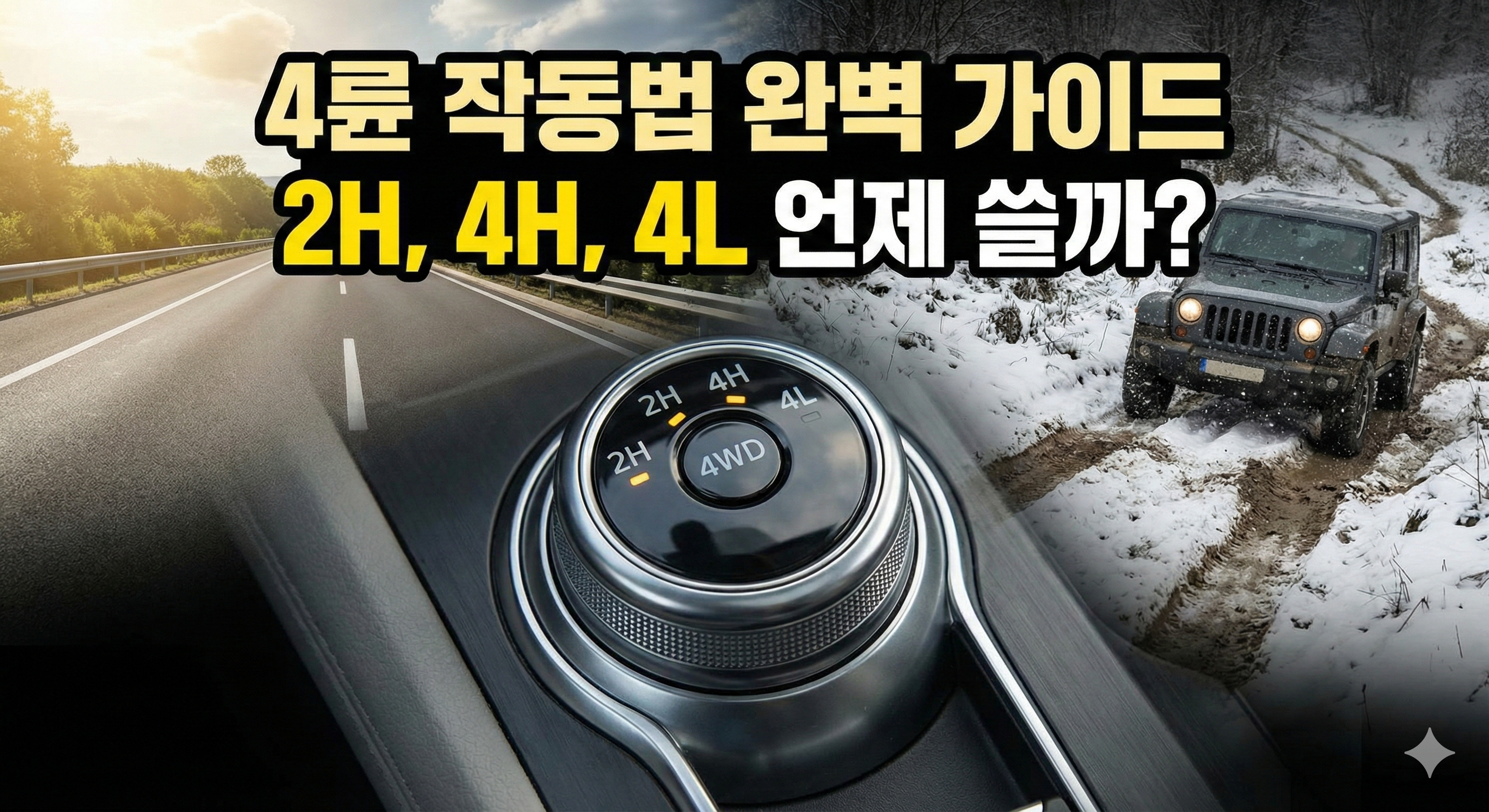 4륜 작동법 완벽 가이드: 2H, 4H, 4L 상황별 사용법과 주의사항