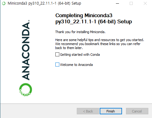 미니콘다 설치하기