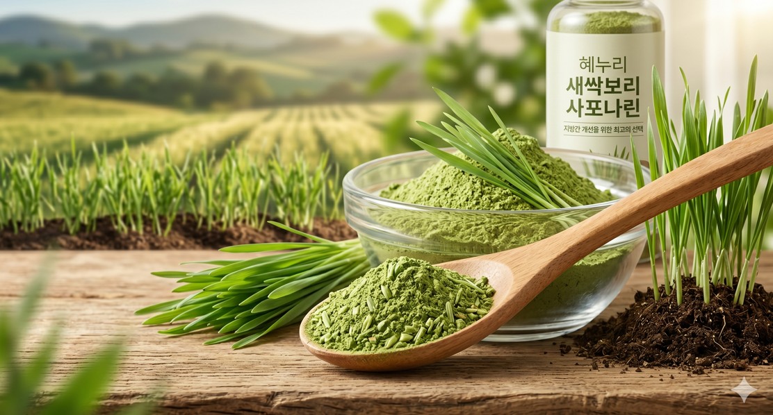 혜누리 새싹보리 효능 사포나린의 힘, 지방간 개선을 위한 최고의 선택