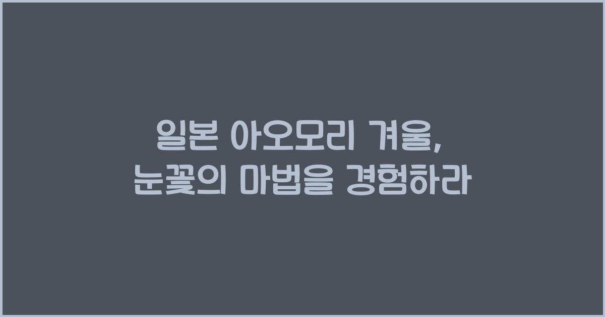일본 아오모리 겨울