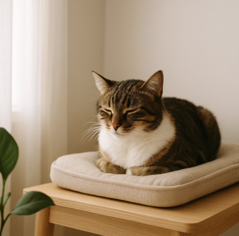 평온한 모습의 고양이