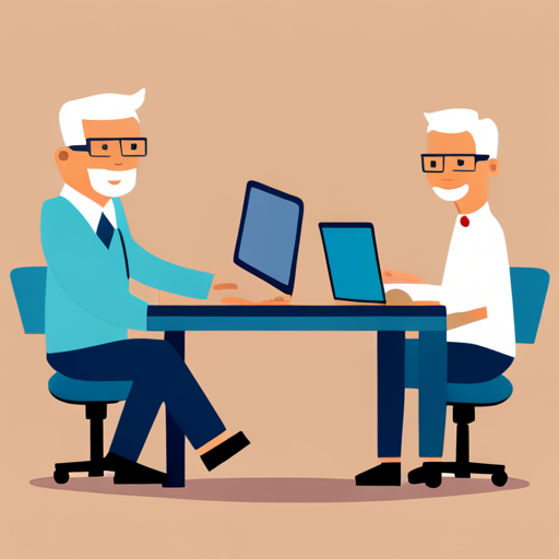 노트북을 이용하여 온라인 뱅킹이나 전자 지갑을 사용하는 실버세대의 모습