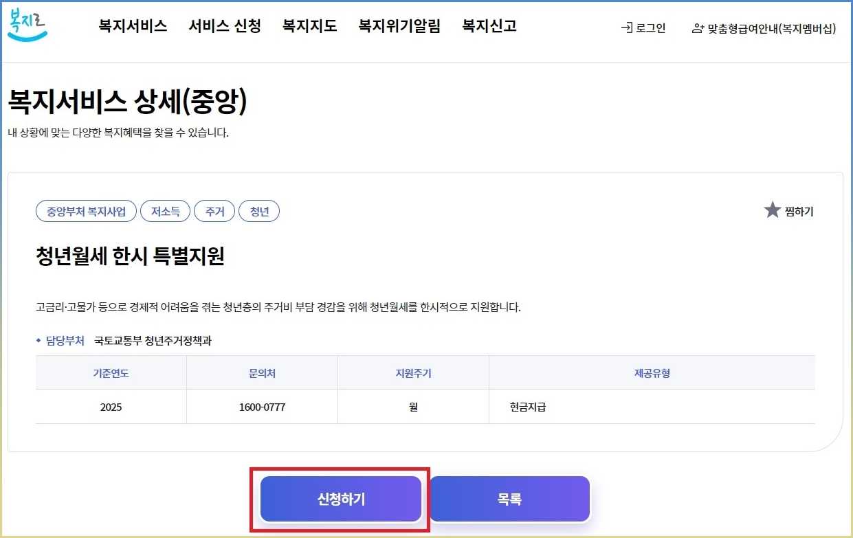 청년 월세 지원금