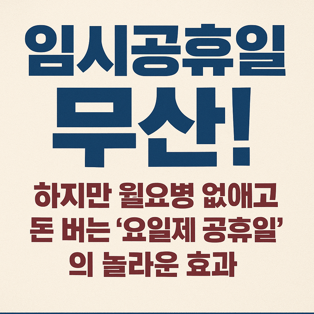 임시공휴일 무산! 📅 하지만 월요병 없애고 돈 버는 '요일제 공휴일'의 놀라운 효과