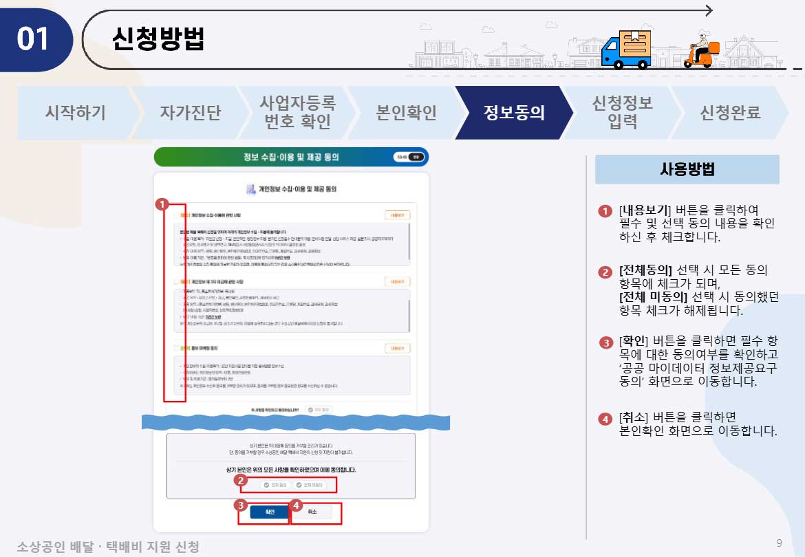 정보이용동의에 동의를 한다