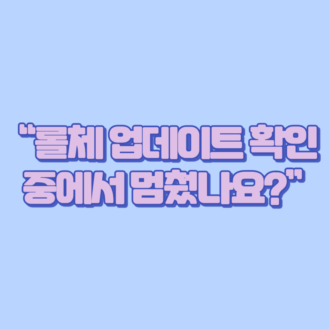 &ldquo;롤체 업데이트 확인중에서 멈췄나요&rdquo;