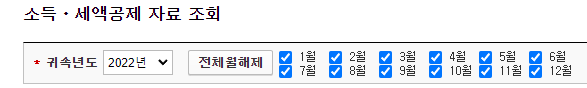 소득공제간소화 월별조회