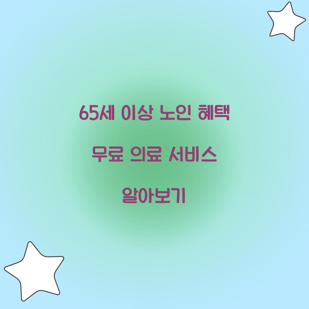 65세 이상 노인 혜택