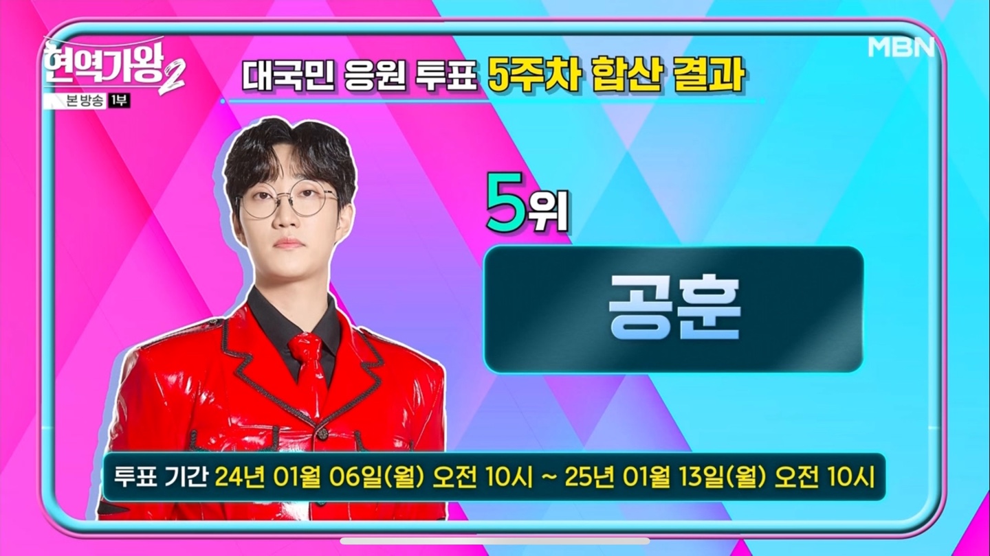 현역가왕2 대국민 응원투표 5주차 결과