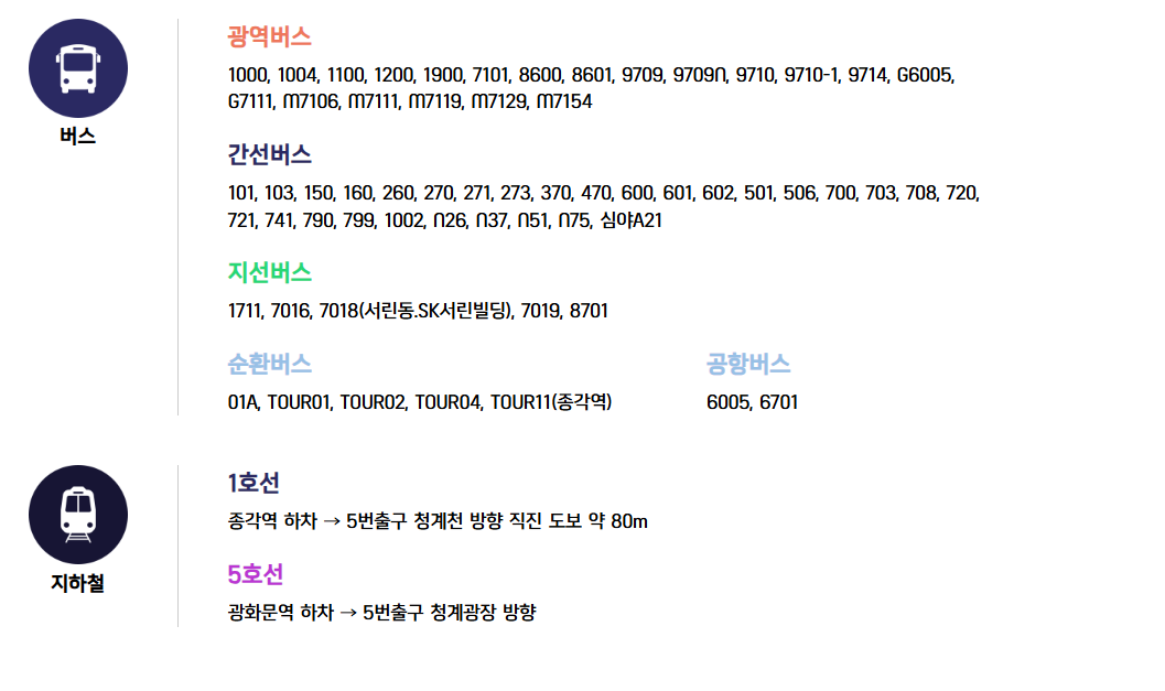 대중교통 정보