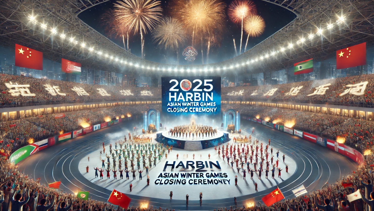 올림픽 폐막식에 모인 각국의 사람들