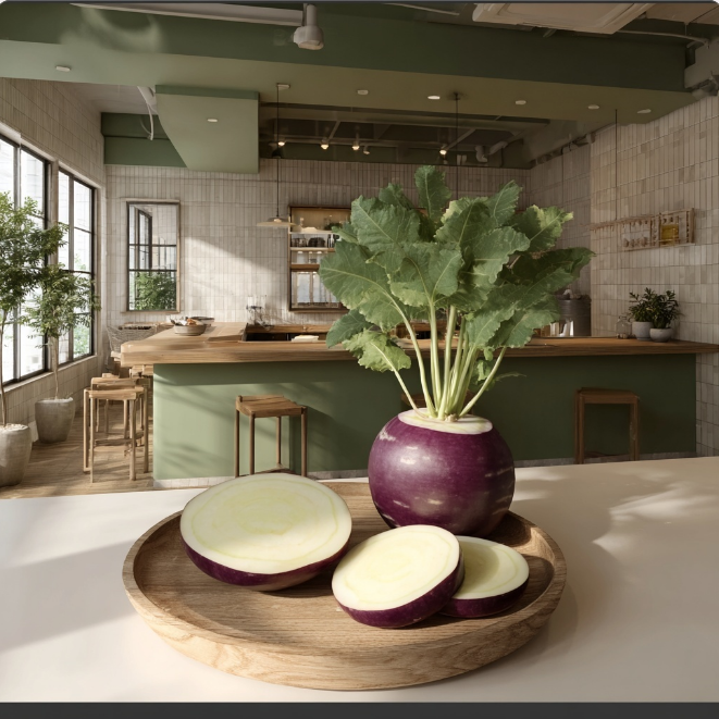 도마위 콜라비 단면