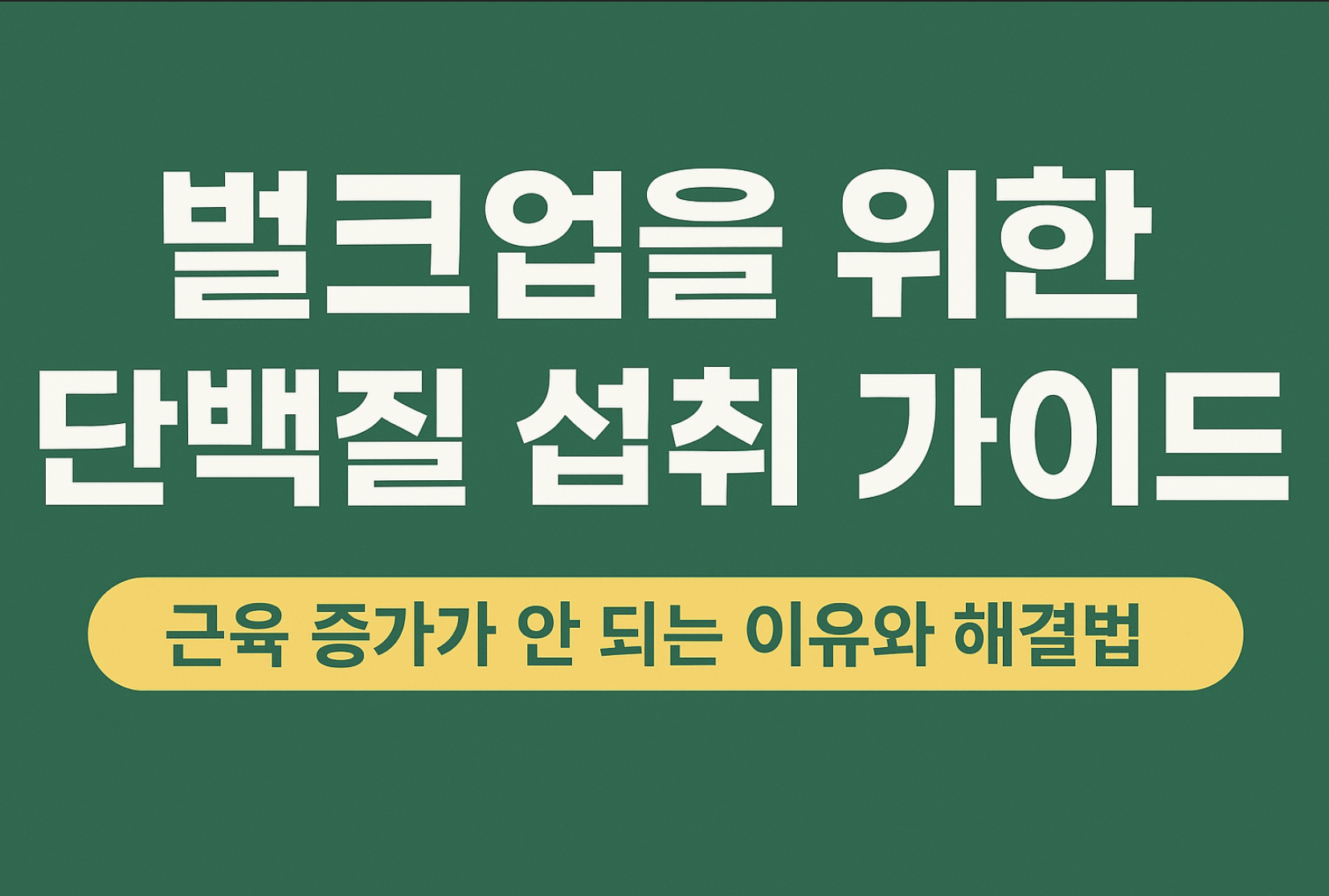 벌크업을 위한 단백질 섭취 가이드 - 근육 증가를 위한 올바른 식단과 운동 전략을 알아보세요! 라고 적힌 이미지