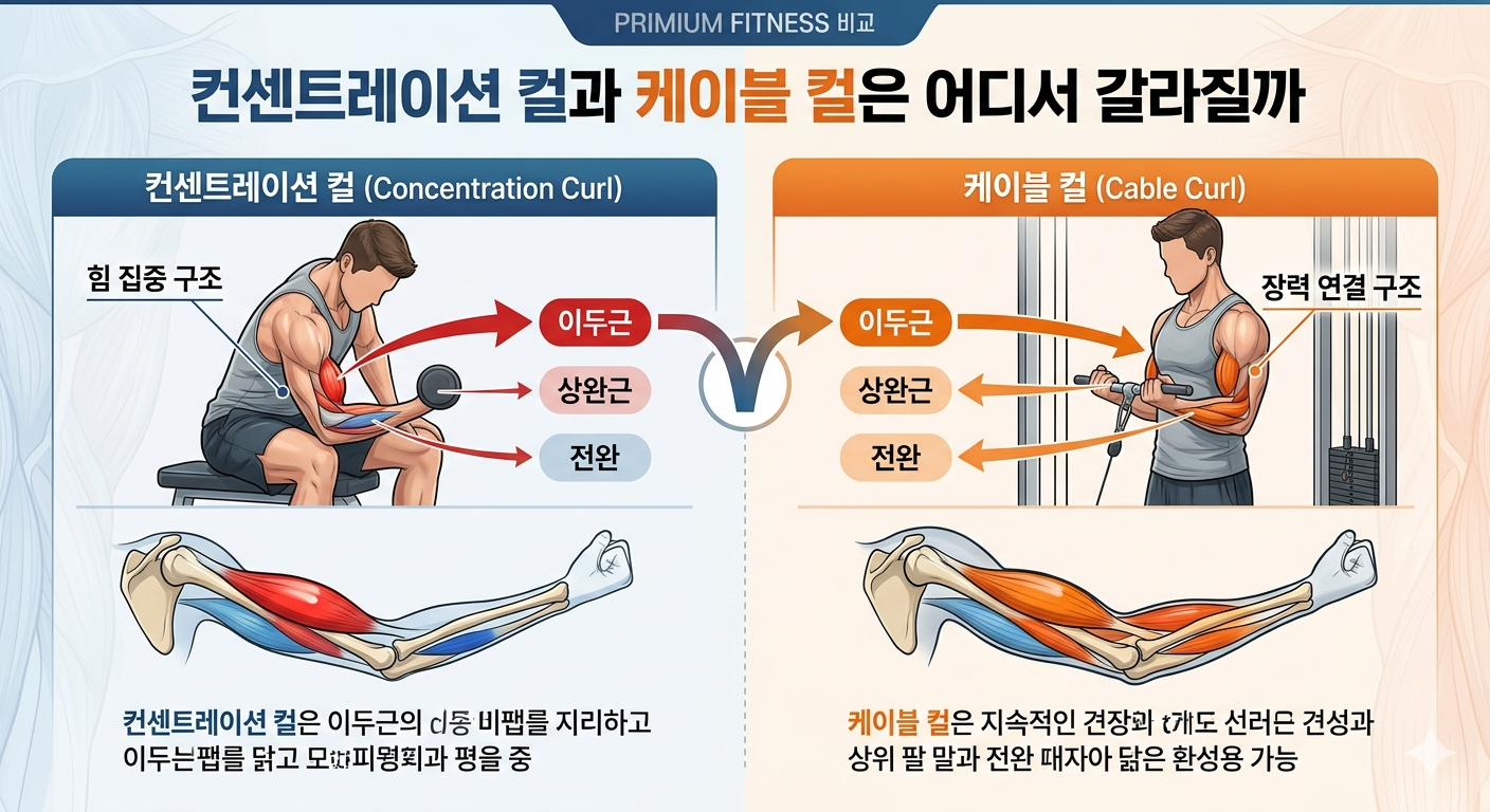 컨센트레이션 컬과 케이블 컬은 어디서 갈라질까