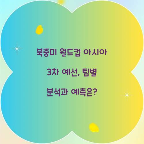 북중미 월드컵 아시아 3차 예선