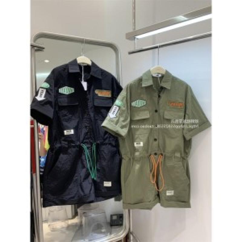 점프수트 박나래 레터링 와이드 점프 수트 원피스 팬츠 카키 작업복