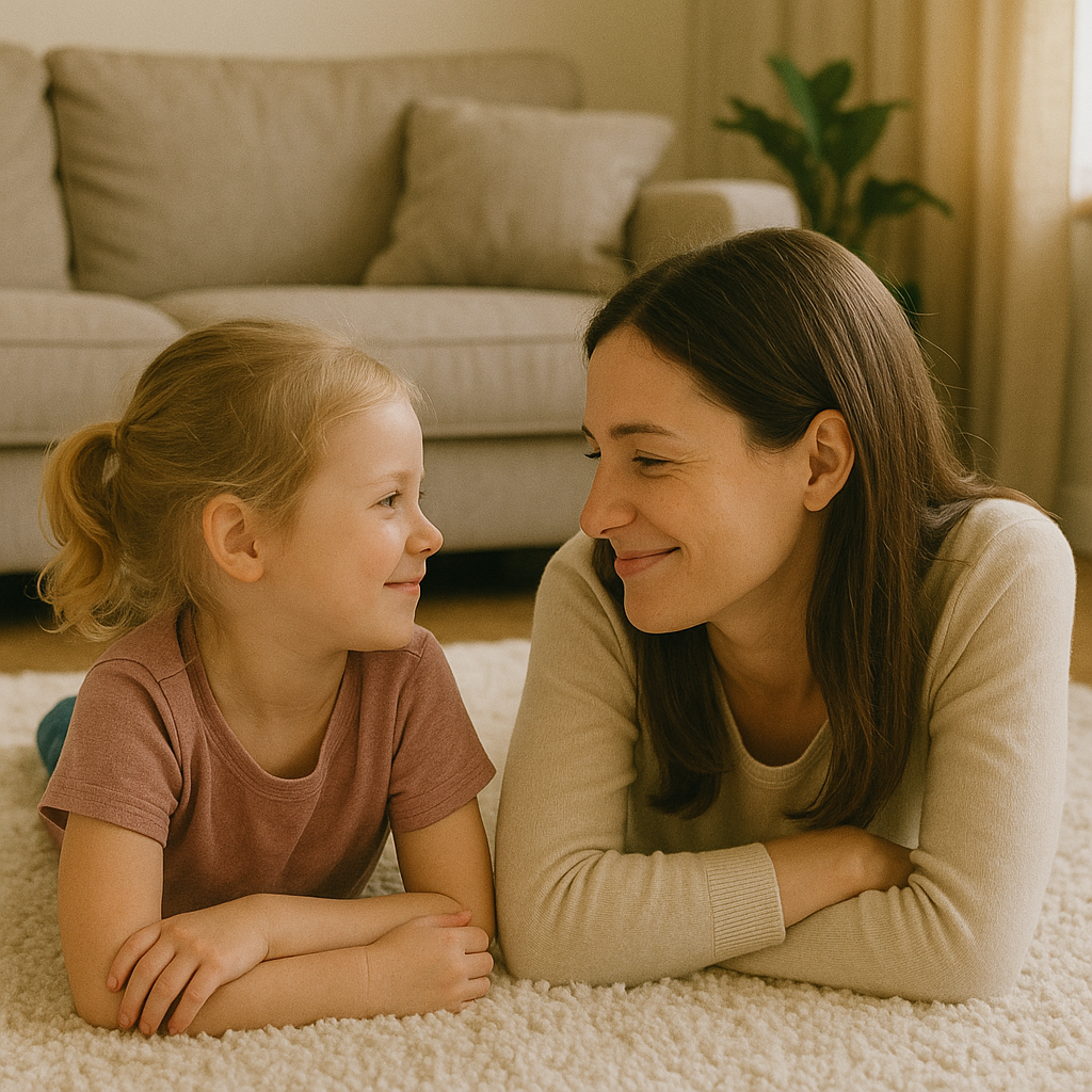 엄마와 눈맞추는 아기