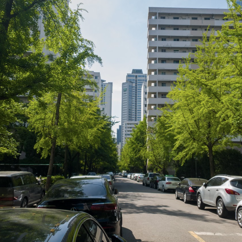 따사로운 햇빛이 비추는 평범한 아파트 단지 사진