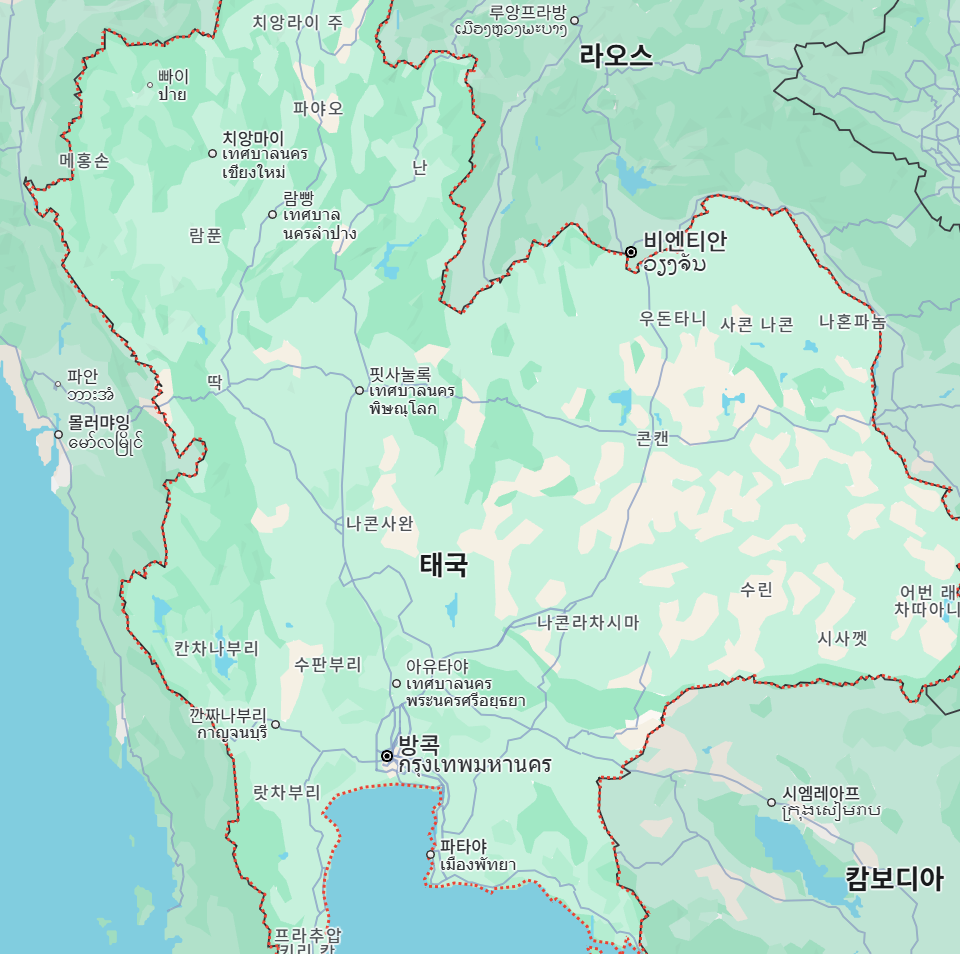 태국-지도-보기