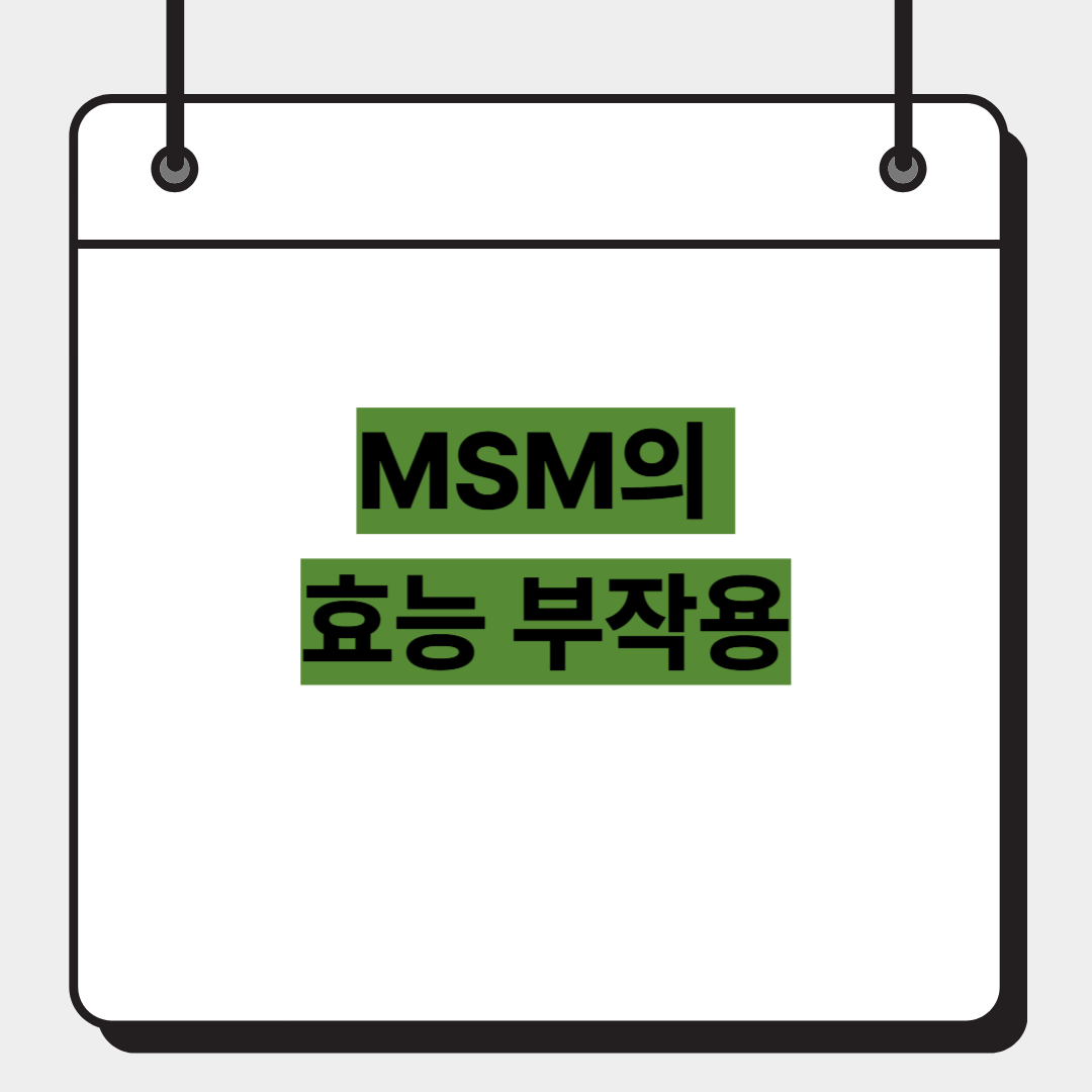 MSM의 효능 부작용