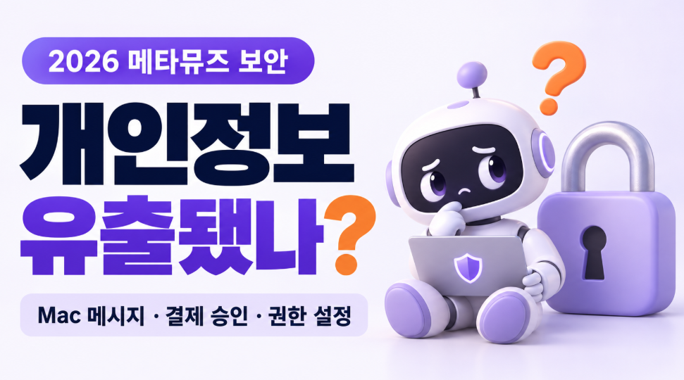 메타뮤즈 개인정보 유출됐나?｜Mac 메시지 접근&middot;보안 취약점&middot;자동결제 승인&middot;권한 설정 총정리