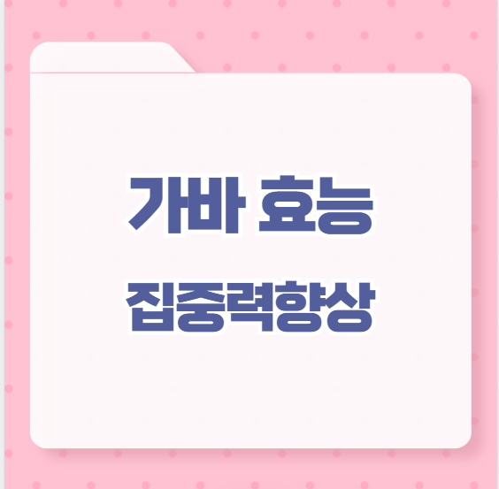 가바효능 집중력향상