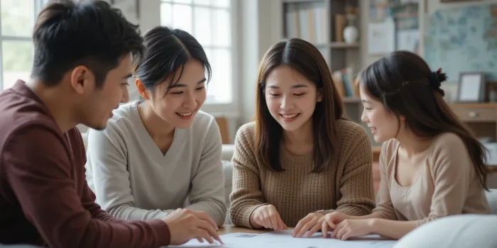 집에서 가족이 서로 위로