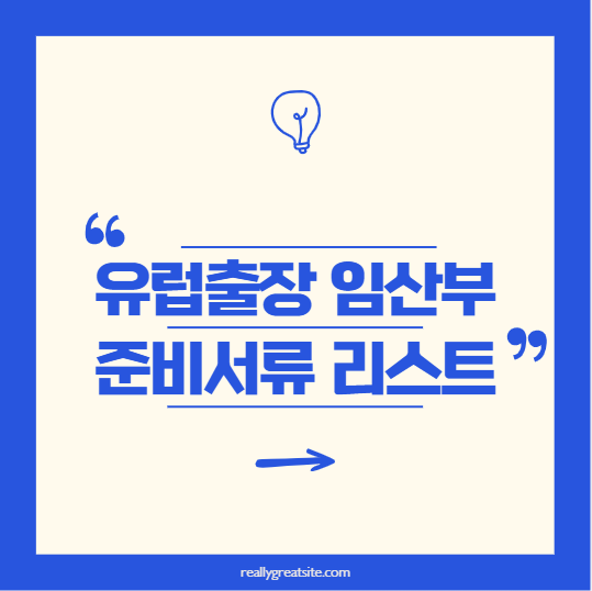 유럽 출장 가는 임산부, 제출해야 할 서류 리스트