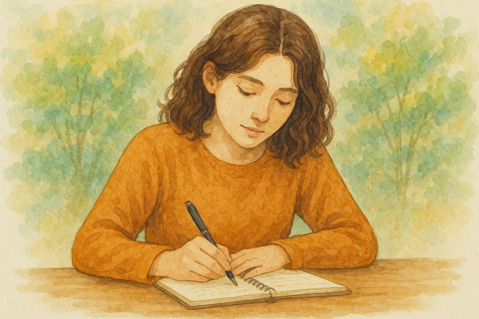 여성의 고요한 글쓰기 시간