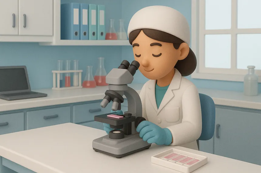 조직 채취한 걸 현미경으로 관찰