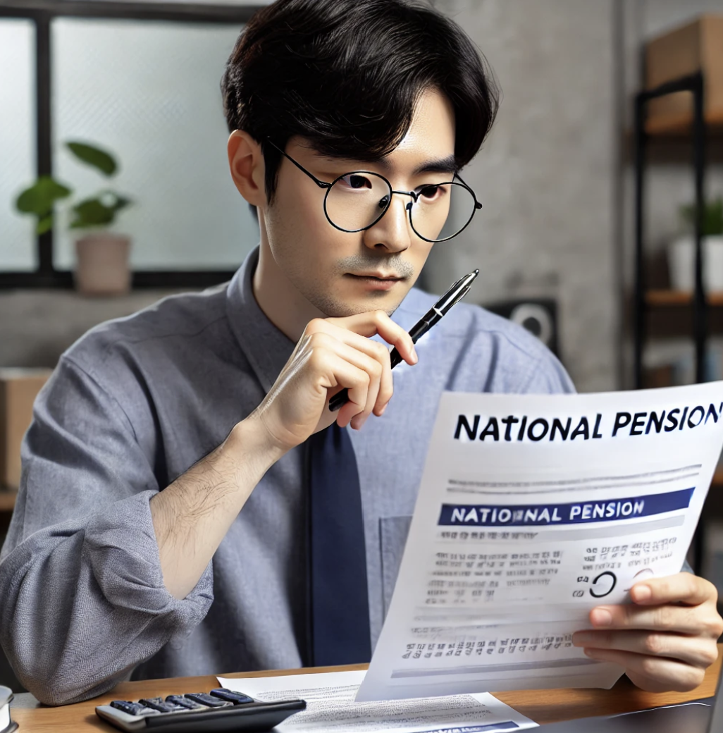 연금관련 서류 검토하는 모습