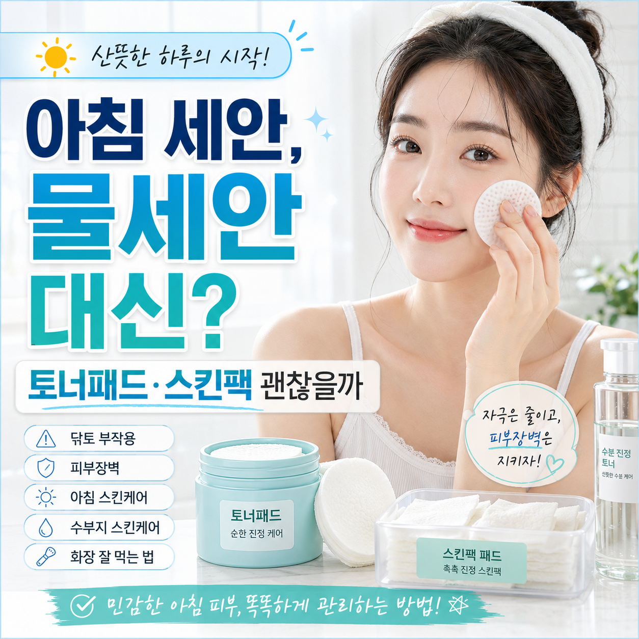 스킨패드로 피부 장벽 살리는 세안법 이미지