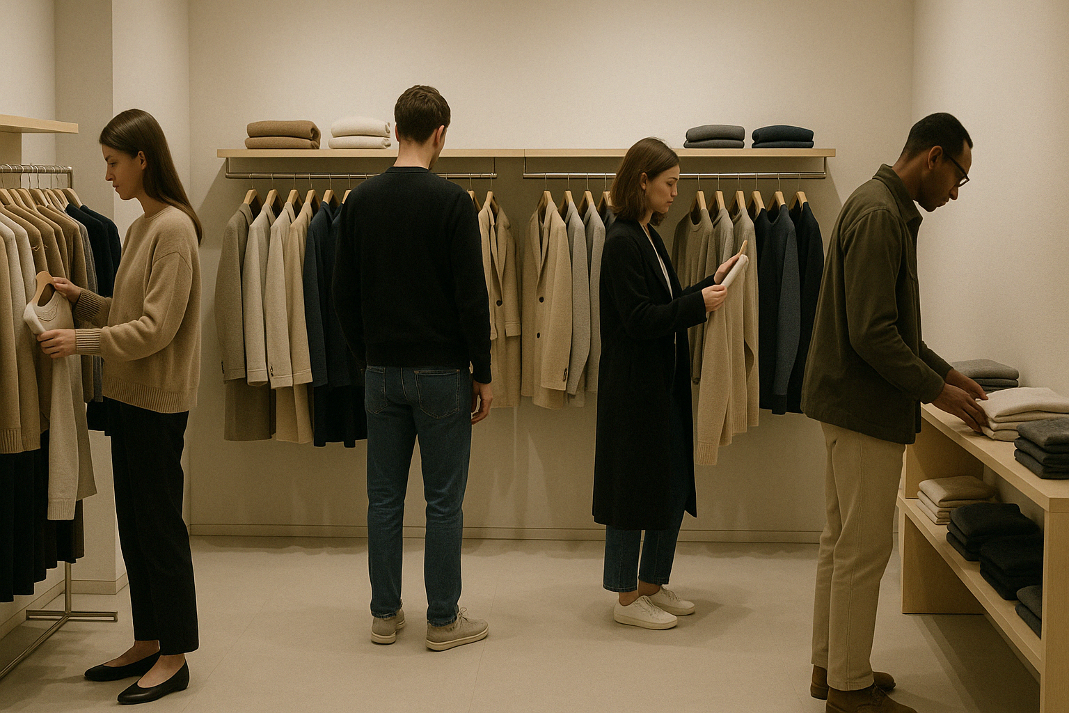 음악도 방송도 없는 조용한 쇼핑 공간(Ai생성이미지)