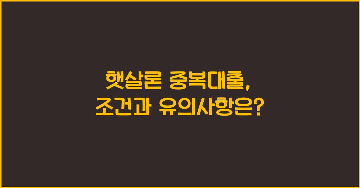 햇살론 중복대출