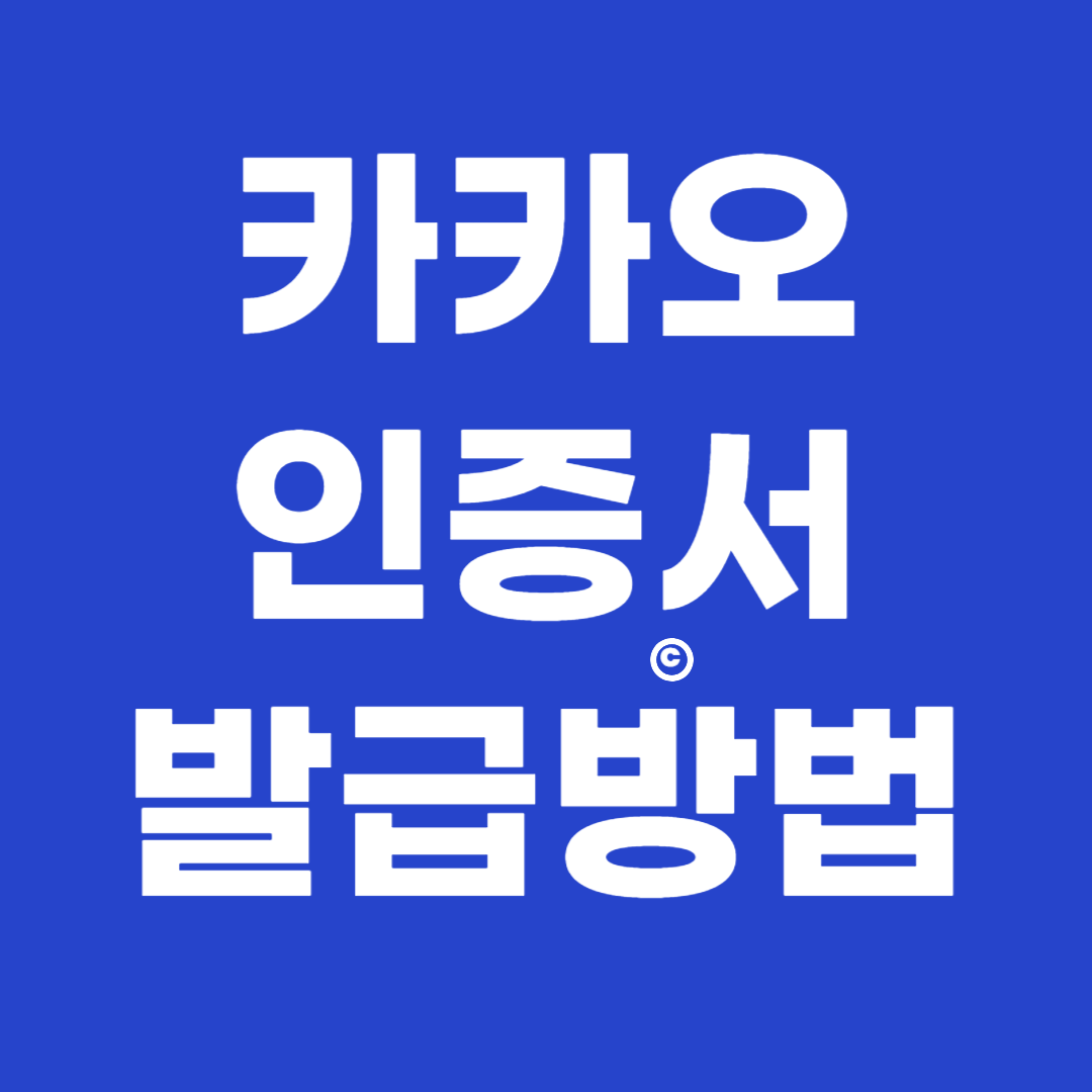 카카오 인증서 발급 방법
