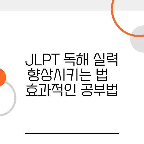 JLPT 독해 실력 향상시키는 법 – 효과적인 공부법