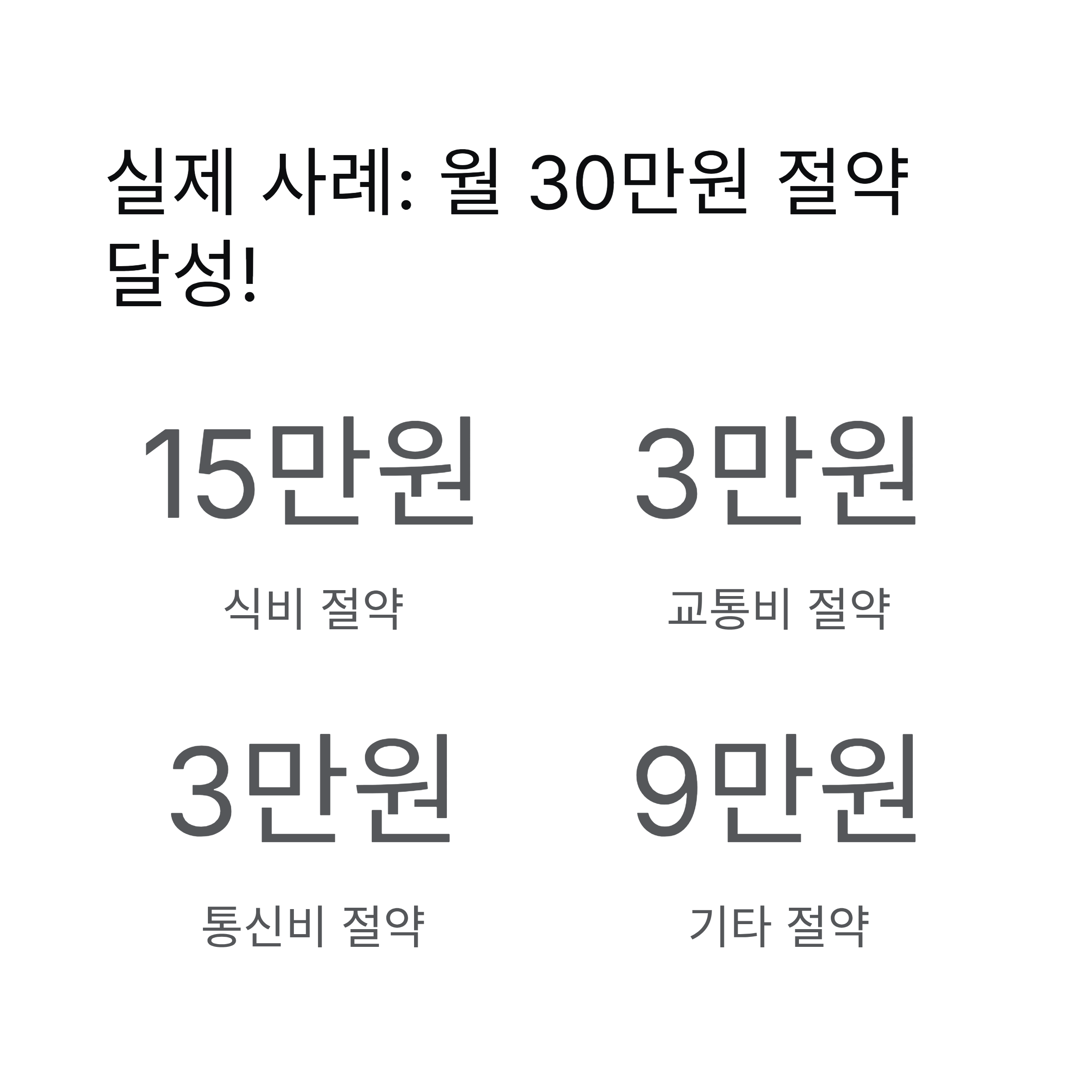 생활비 30만원 절약 사례