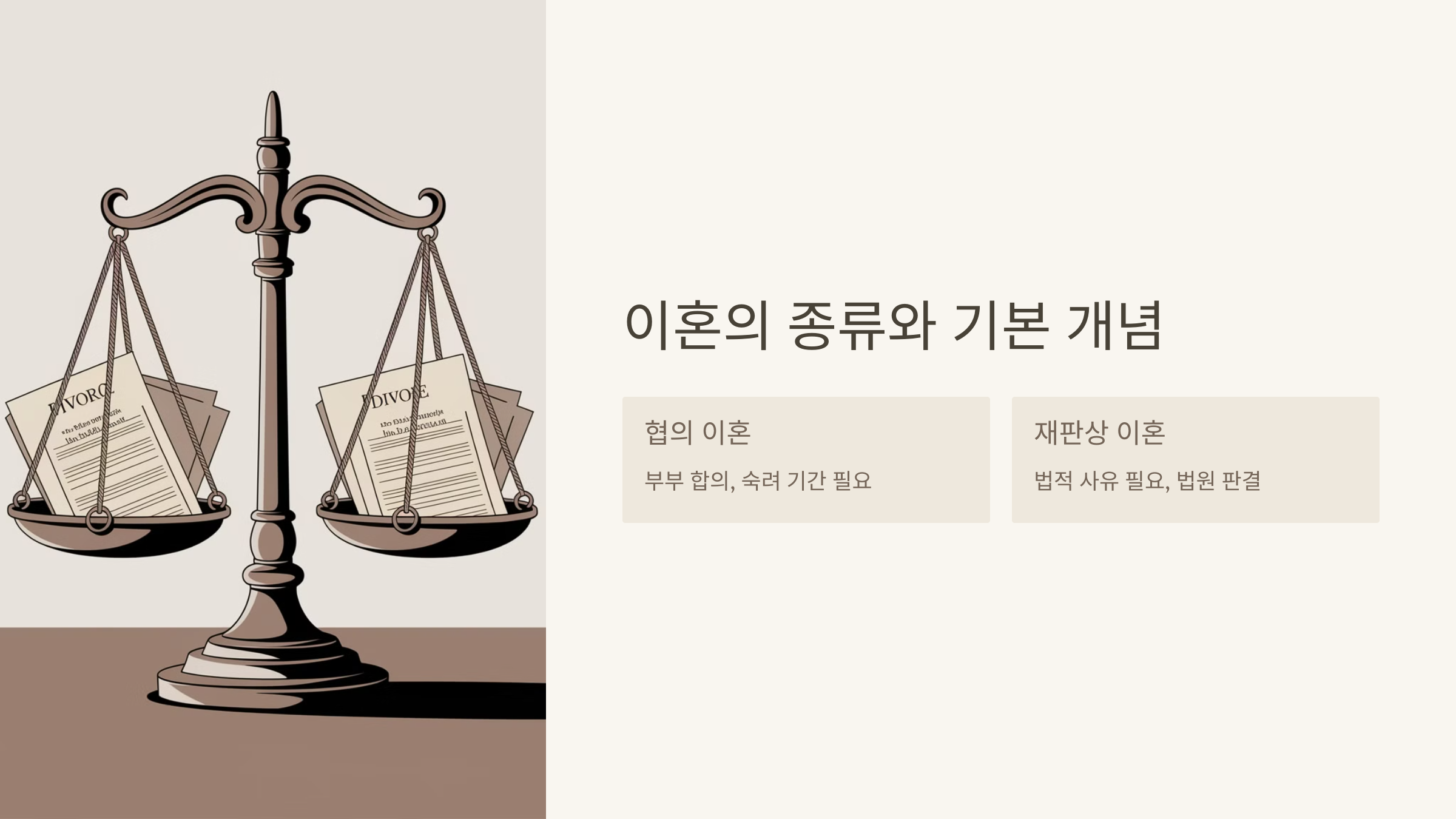 이혼의 종류와 기본 개념